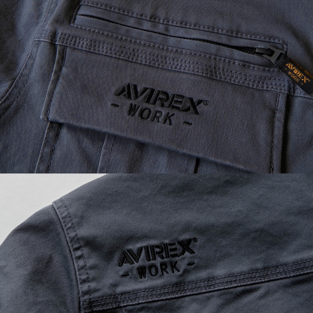 右胸雨蓋ポケット＆後左肩ロゴ刺繍