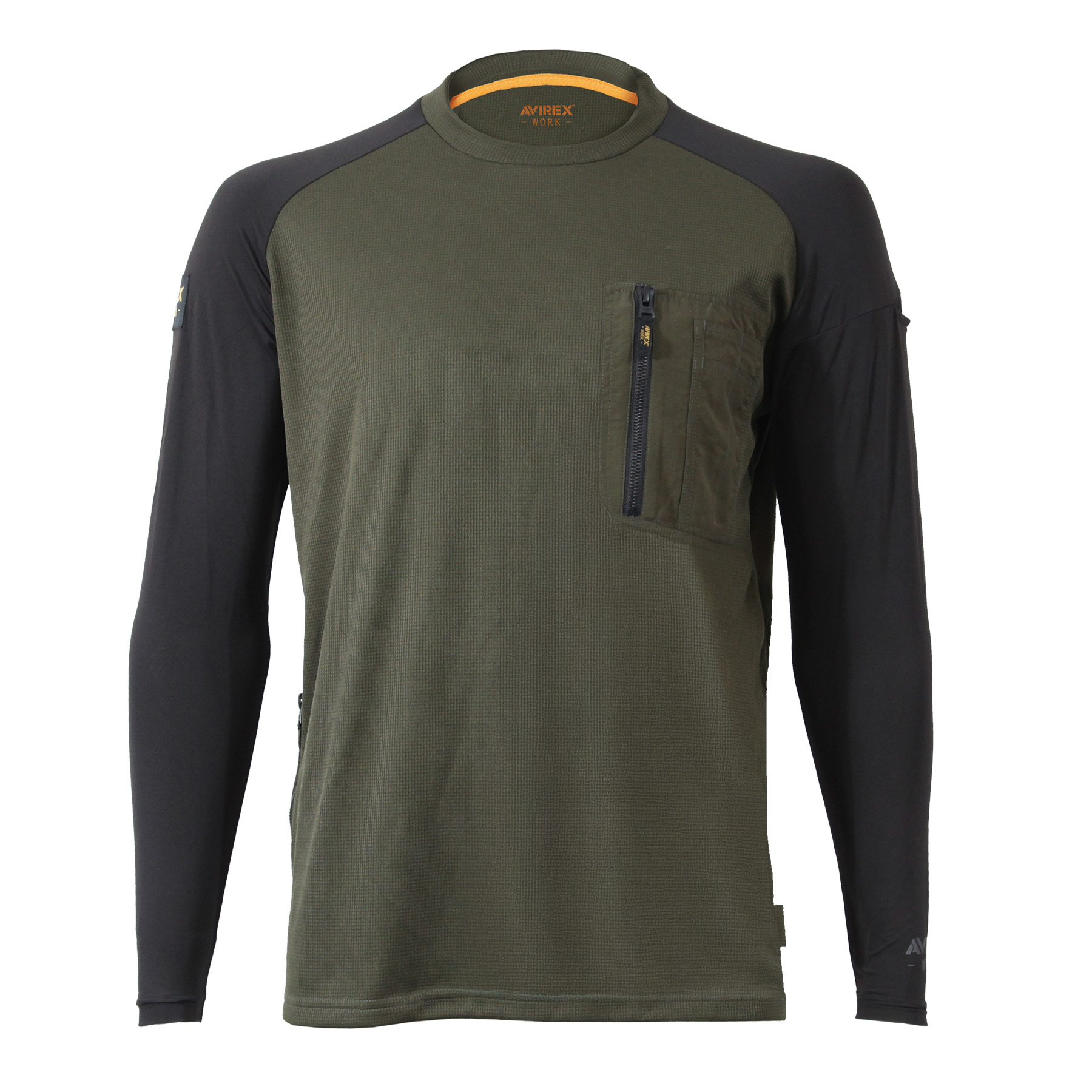 AVIREX WORK AV808 ハイブリッドTシャツ ODグリーン